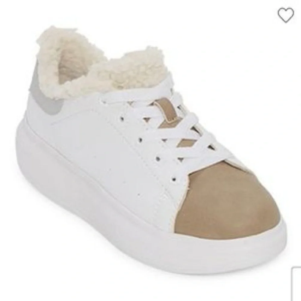 ARIZONA JEAN CO ENCORE TAUPE SILVER TENNIS SHOES